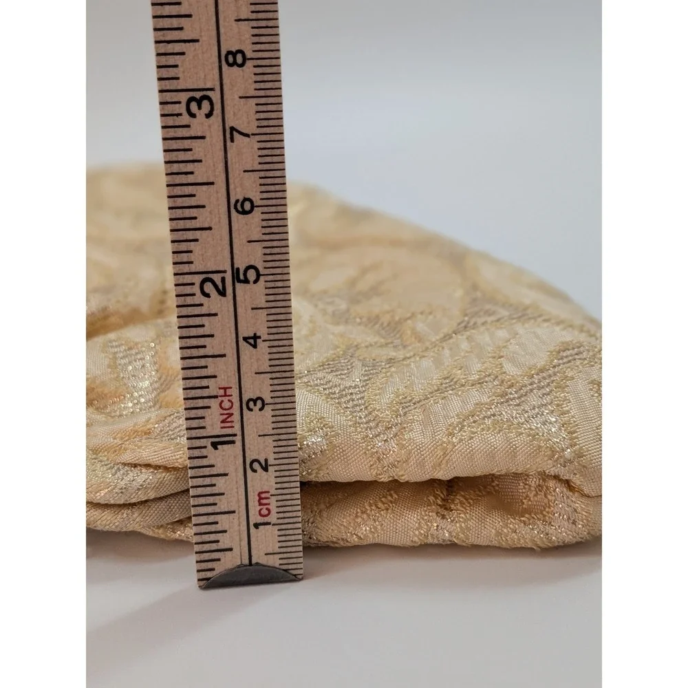 Vtg CFR Made in England Gold Brocade Evening Bag Rhinestone Clasp Chain Purse